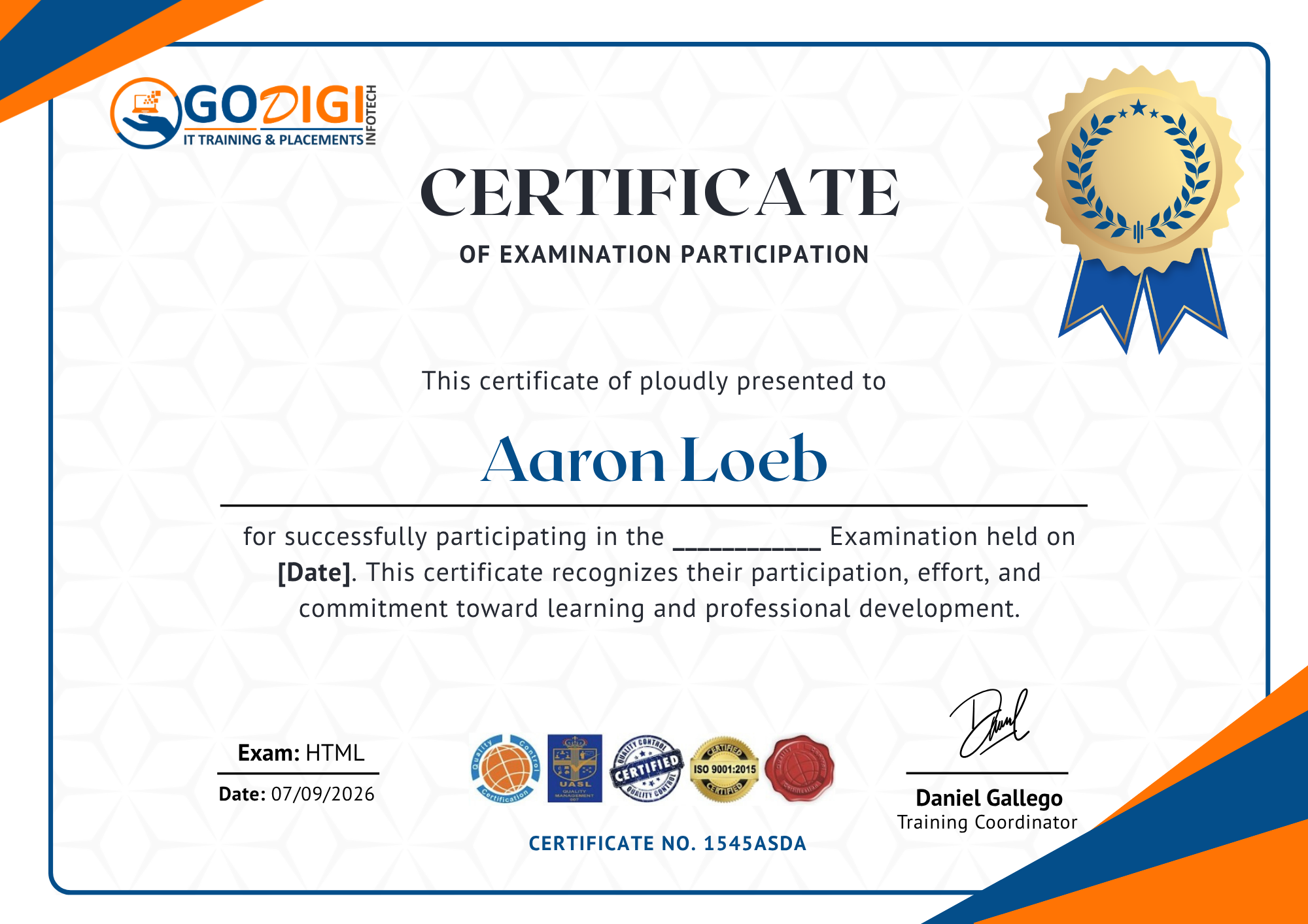 certificate